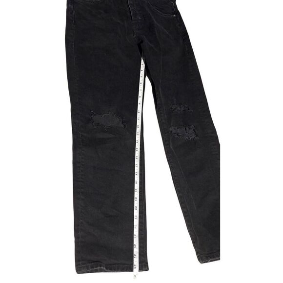 We the Free People Jeans Sz 27 Faded Black Bren Boyfriend Distressed Button Fly - Picture 3 of 7